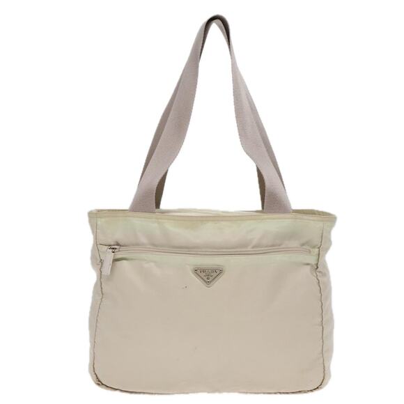 PRADA Tote Bag Nylon Beige Silver - Picture 2 of 13